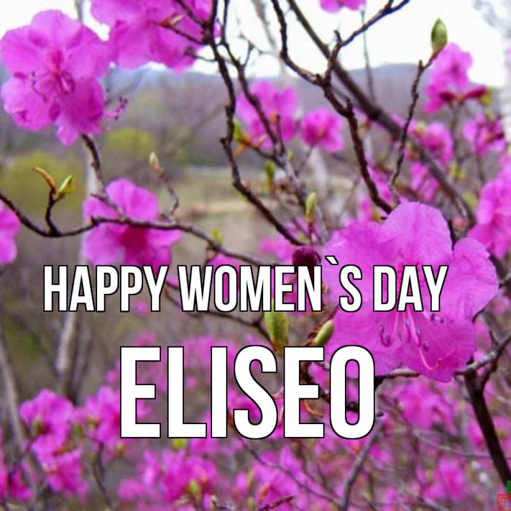 Greetings card с именем, Eliseo happy women`s day международный женский день Greetings with text for free download 